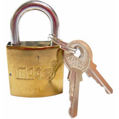 Visací zámek 25mm - zlatý 110134