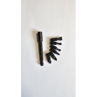 Sada bitů 7 dílná PH1, PH2, PH3 a plochých s nástavcem 46...