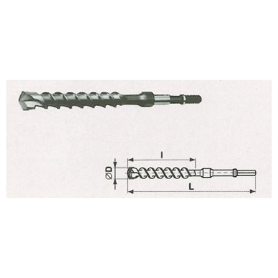 Vrták 24,0 x 296 x 380 mm pro příklepné vrtání 1988...