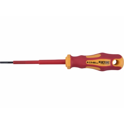 Šroubovák elektrikářský plochý, (-)2,5x80mm, VDE, CrV -...