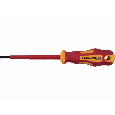 Šroubovák elektrikářský plochý, (-)4x100mm, VDE, CrV -...